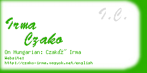 irma czako business card