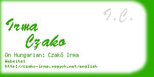 irma czako business card
